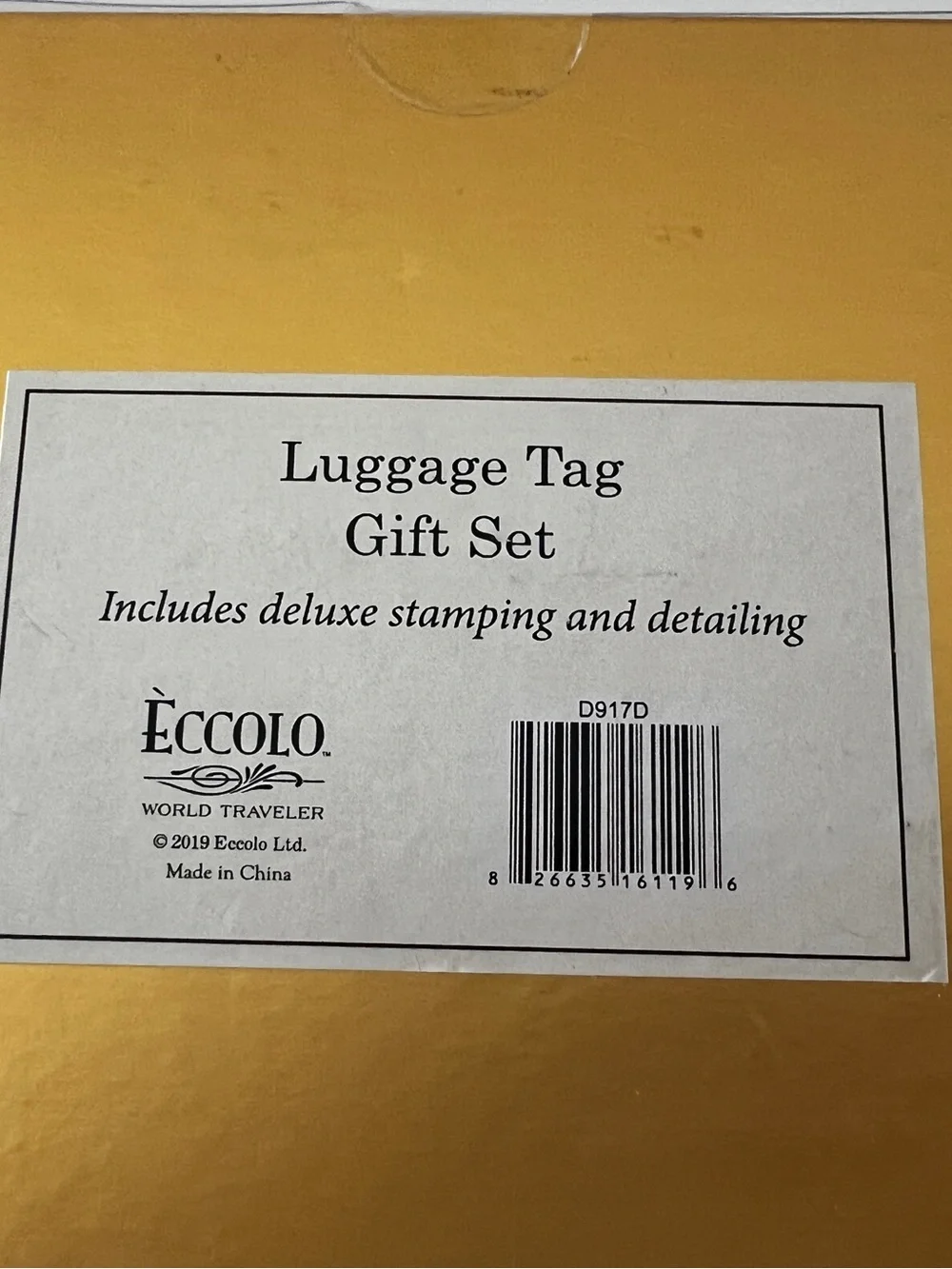 Eccolo Metallic Gold Luggage Tag Trio